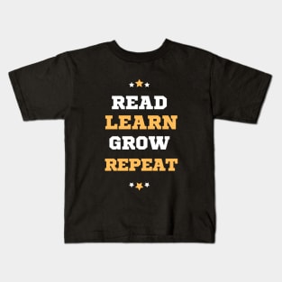 Read Learn Grow Repeat Kids T-Shirt